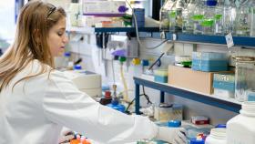 Una investigadora en el aboratorio de coronavirus del CNB-CSIC.