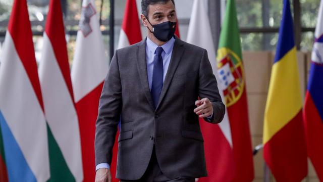 Pedro Sánchez, a su llegada este jueves a la cumbre de la UE