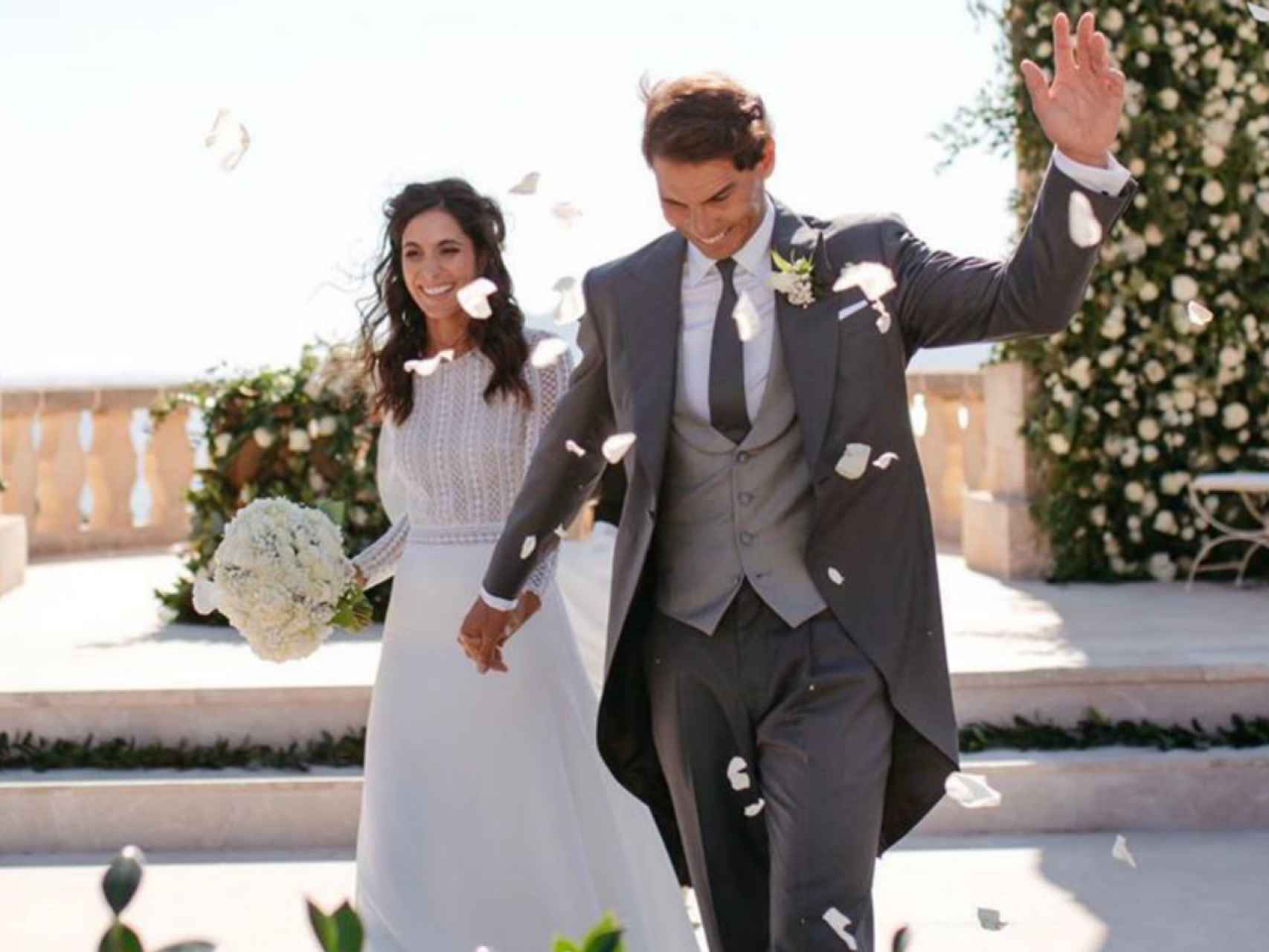 Vestido fashion de novia de la mujer de rafa nadal