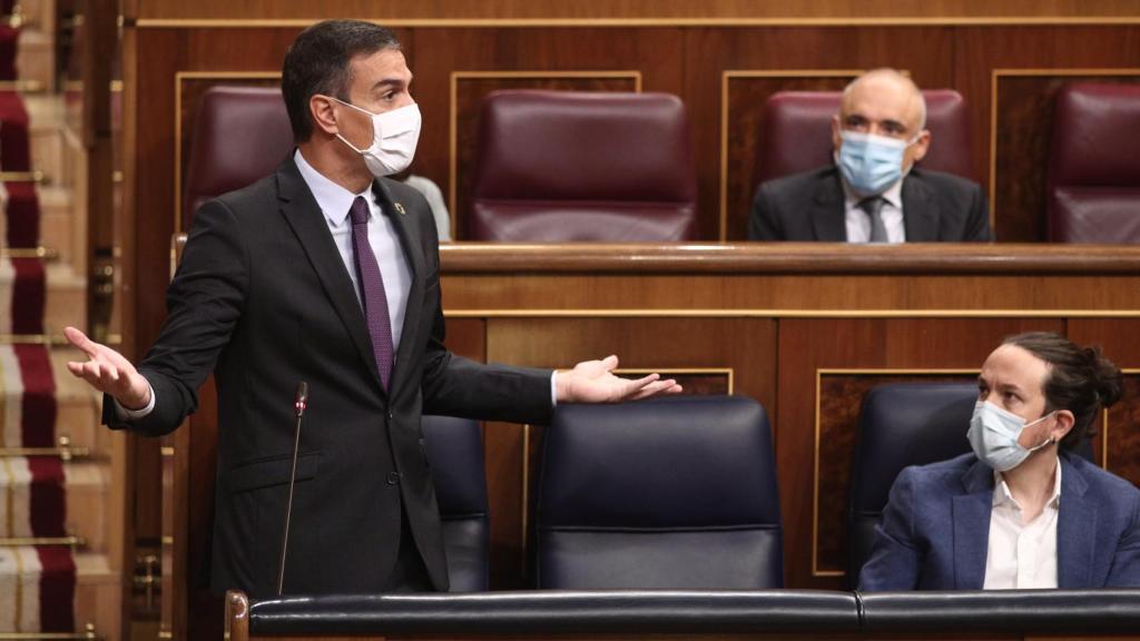 El presidente del Gobierno,  Pedro Sánchez, en el Congreso de los Diputados.