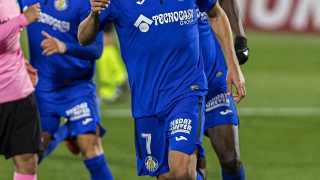 Jaime Mata celebra su gol ante el Barça