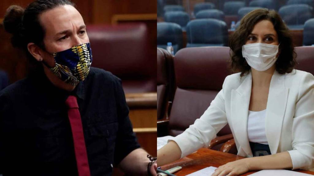 Pablo Iglesias e Isabel Díaz Ayuso.