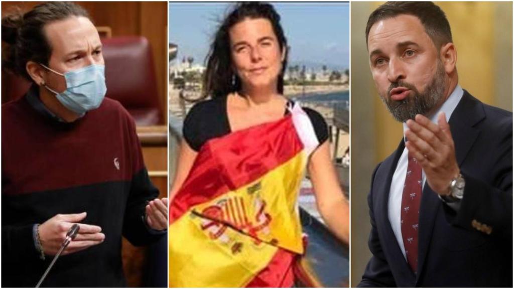 Pablo Iglesias, Cristina Gómez y Santiago Abascal.