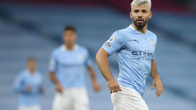 Kun Agüero, durante el Manchester City - Arsenal de la Premier League