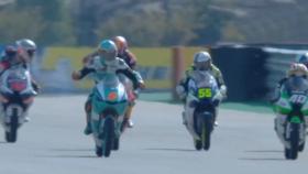 Jaume Masia celebra su triunfo en el Gran Premio de Aragón de Moto3