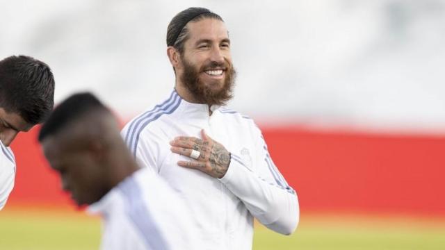 Sergio Ramos antes del partido entre el Real Madrid y el Cádiz CF de La Liga