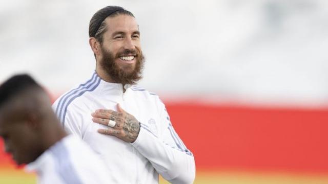 Sergio Ramos antes del partido entre el Real Madrid y el Cádiz CF de La Liga