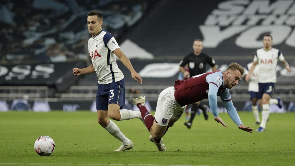 Sergio Reguilón, en el Tottenham Hotspur - West Ham United