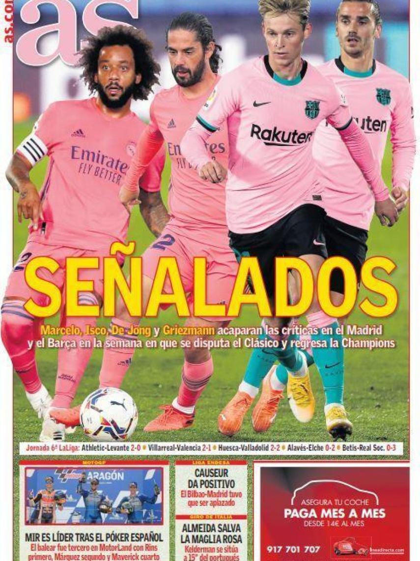 La portada del diario AS (19:10:2020)