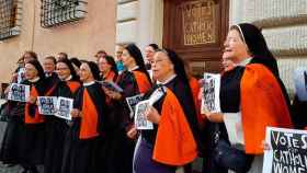 El grupo feminista católico 'Voices of Faith' durante el acto reivindicativo en el Vaticano en 2019.