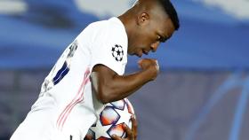 Vinicius Júnior celebra su gol con el Real Madrid en la Champions League 2020/2021