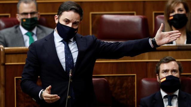 Santiago Abascal, presidente de Vox, en el Congreso de los Diputados.