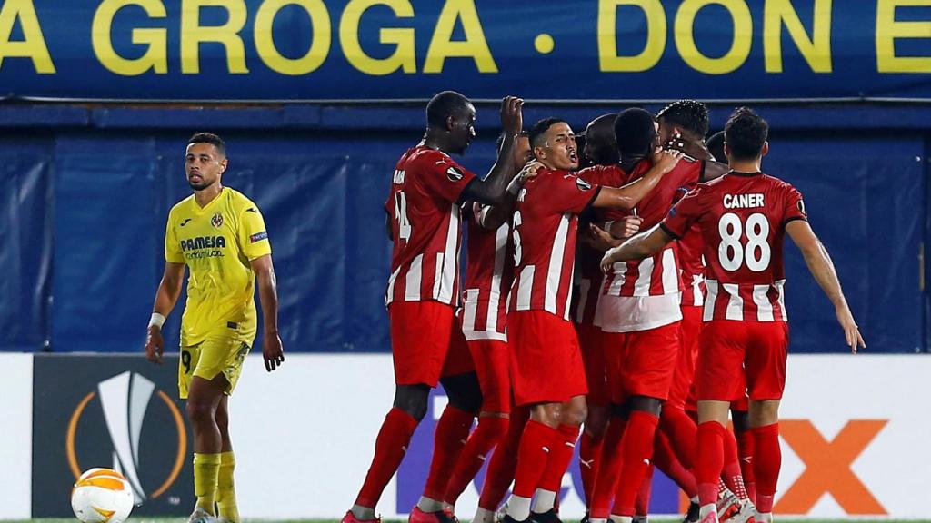 El Sivasspor celebra un gol ante el Villarreal