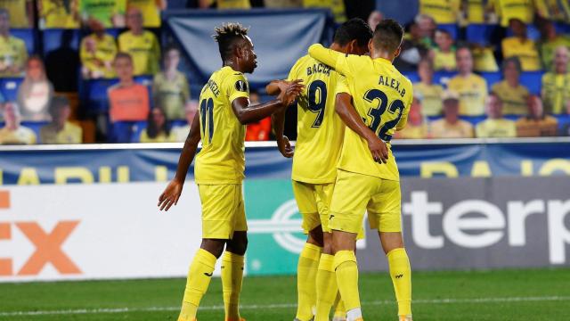 El Villarreal celebra un gol