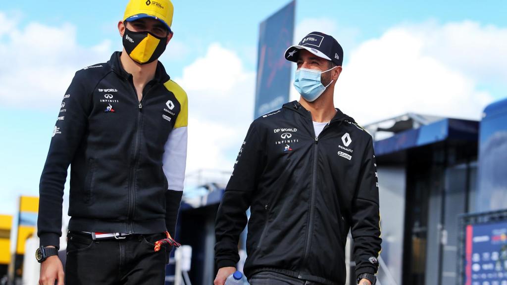 Ocon y Ricciardo en el GP de Portugal