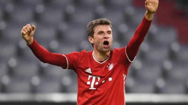 Thomas Müller, en un partido del Bayern Múnich de la Champions League 2020/2021