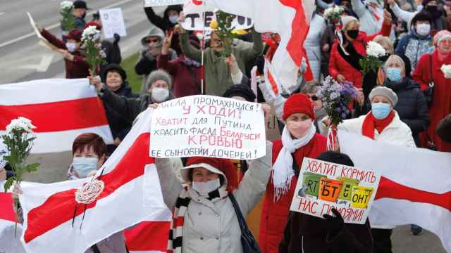 Concentración de la oposición democrática bielorrusa en Minsk el pasado lunes