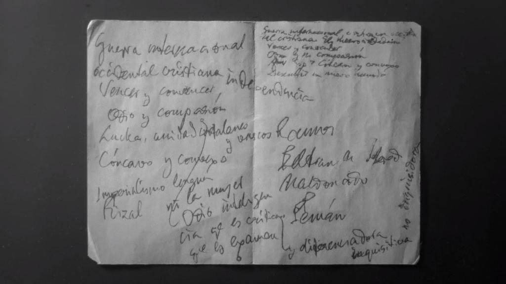 Las notas manuscritas de Unamuno para su intervención en el Paraninfo.