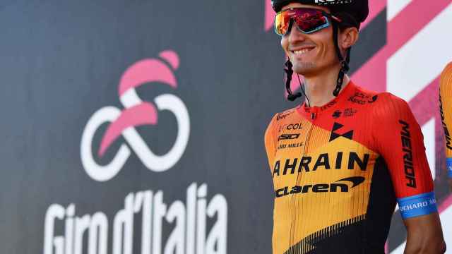 Pello Bilbao en la presentación de una etapa del Giro de Italia