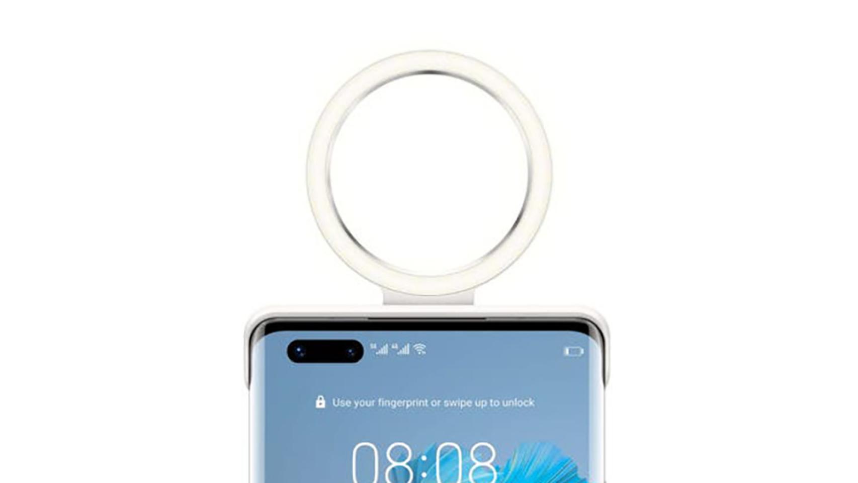 Funda de huawei  con anillo de luz integrado.