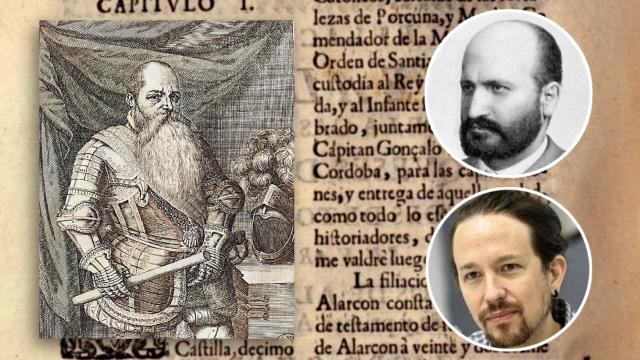 Hernando de Alarcón, Pedro Antonio de Alarcón y Pablo Iglesias.