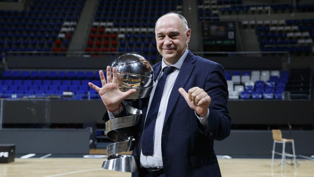 Pablo Laso, en la celebración del título de Liga Endesa.