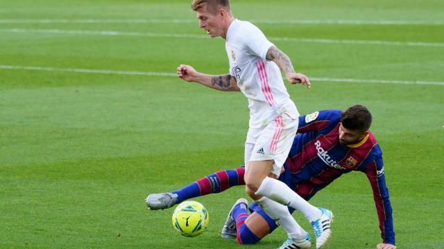 Toni Kroos, durante el último Clásico entre el Real Madrid y el Barça en La Liga