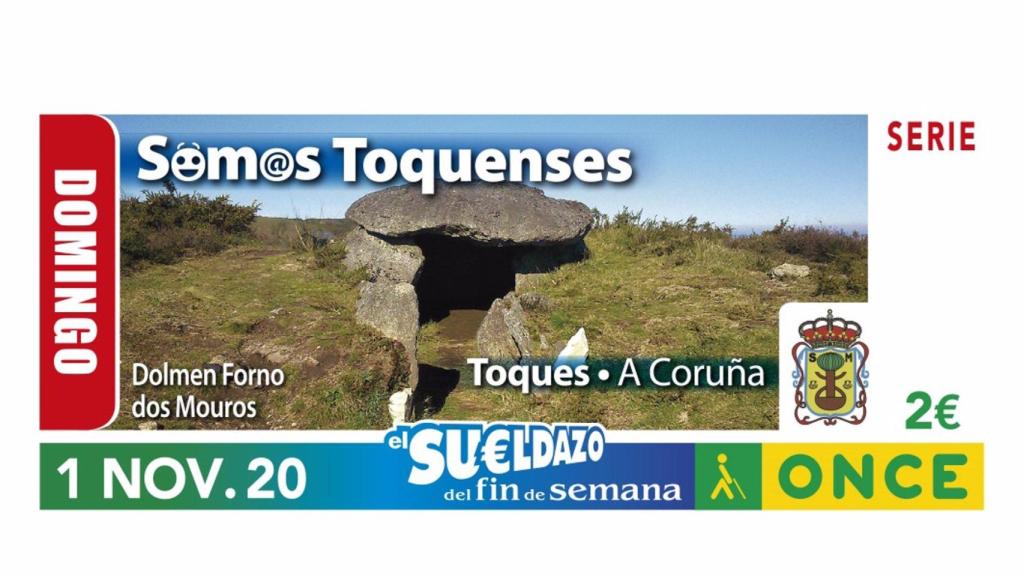 Un cupón sobre los habitantes de Toques (A Coruña) inaugura una serie de la ONCE