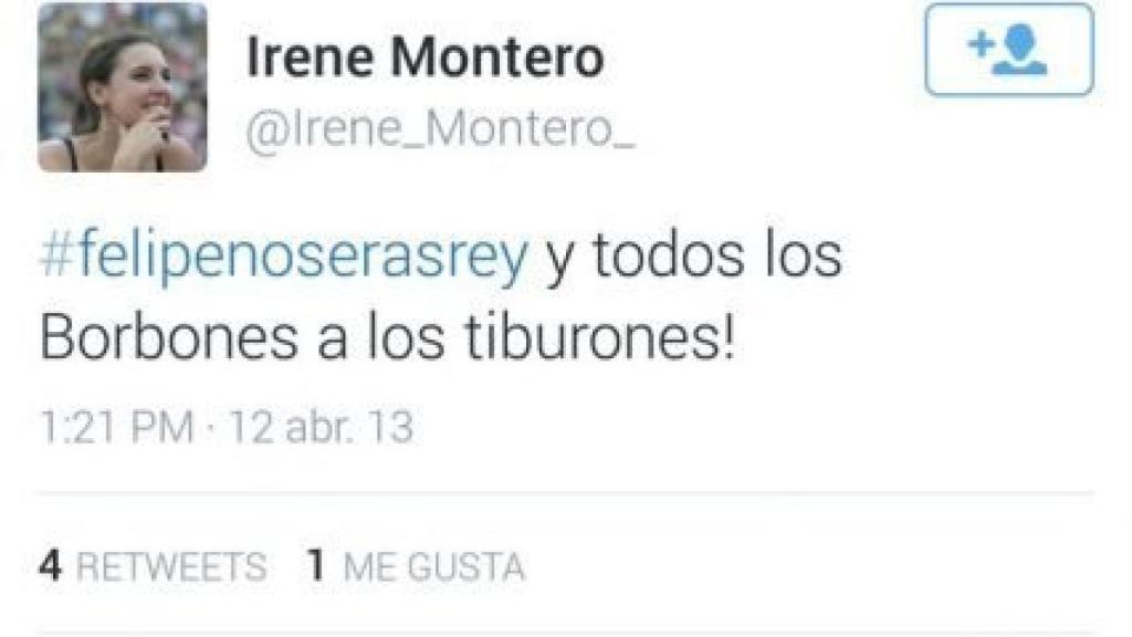 Tuit eliminado de Irene Montero.