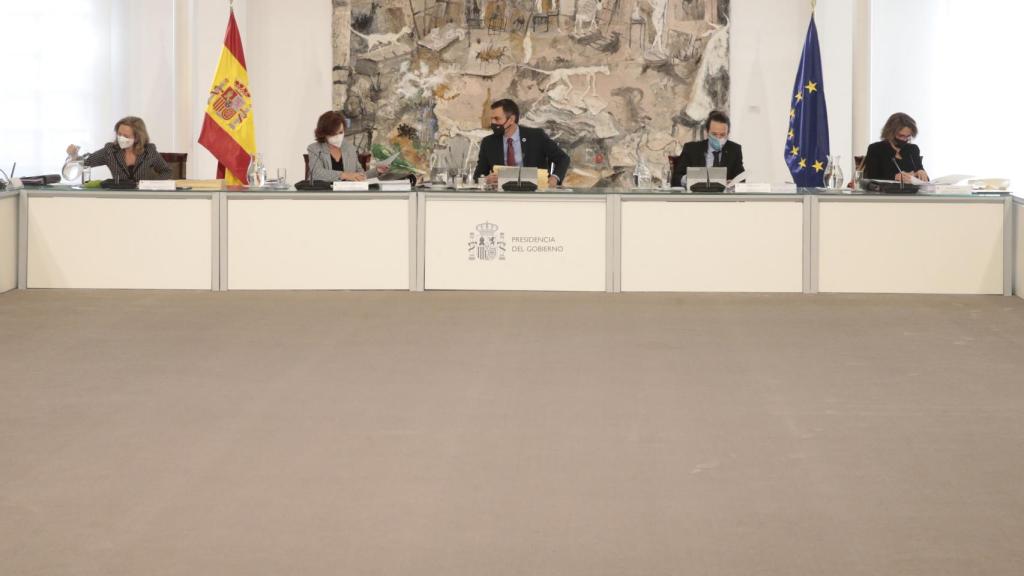 Pedro Sánchez, presidente del Gobierno, durante la reunión del Consejo de Ministros.