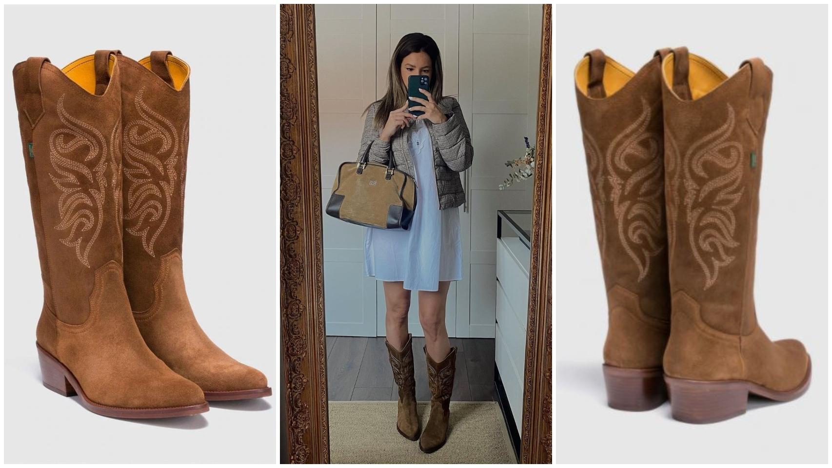 La 'influencer' Nuria González con botas de Dakota Boots.