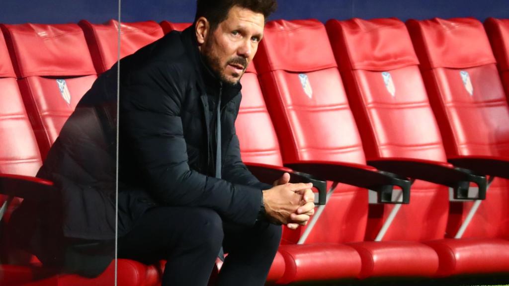 Diego Pablo Simeone, en el banquillo del Atlético de Madrid