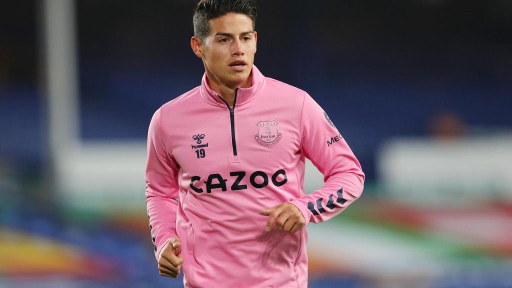 James Rodríguez, en un partido del Everton en la temporada 2020/2021