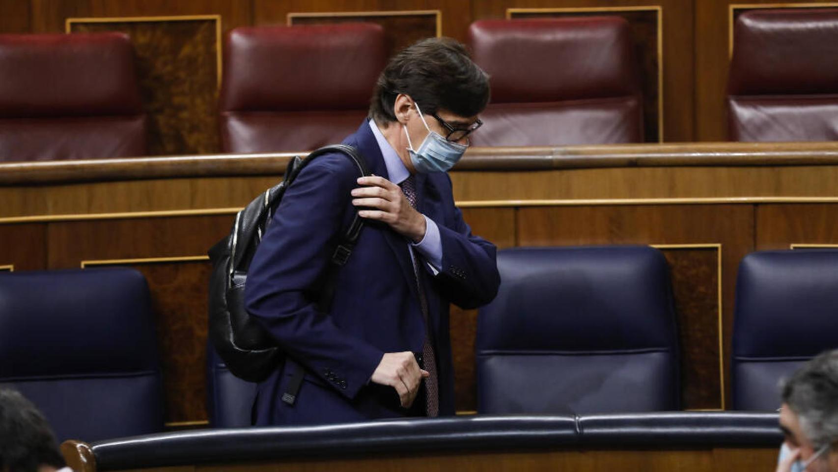 El ministro de Sanidad, Salvador Illa, este miércoles en el Congreso