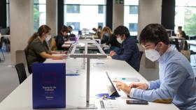 Biblioteca de la Universidad de Navarra durante el curso 2020-21.