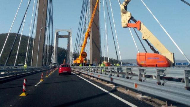 Obras en el puente de Rande.