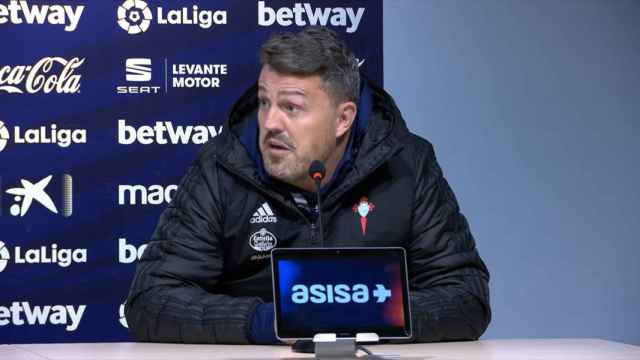 Oscar García durante la rueda de prensa.