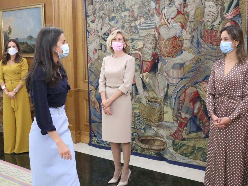 La reina Letizia en el palacio de la Zarzuela este jueves.