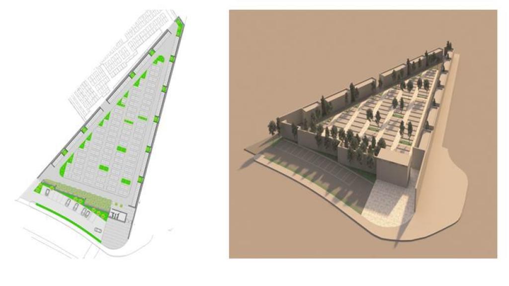 Planos de la ampliación del cementerio de Vallecas.