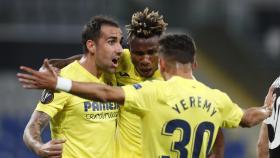 El Villarreal celebra un gol