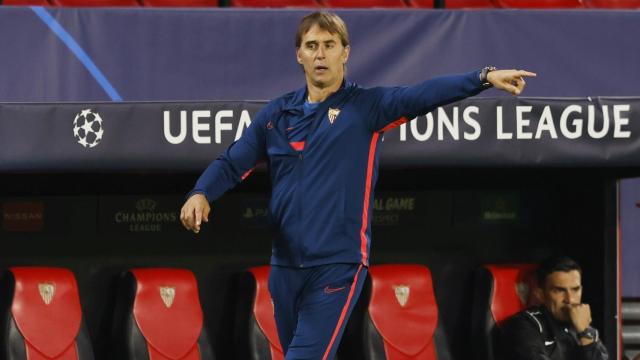 Julen Lopetegui, en el partido del Sevilla ante el Rennes de la Champions League