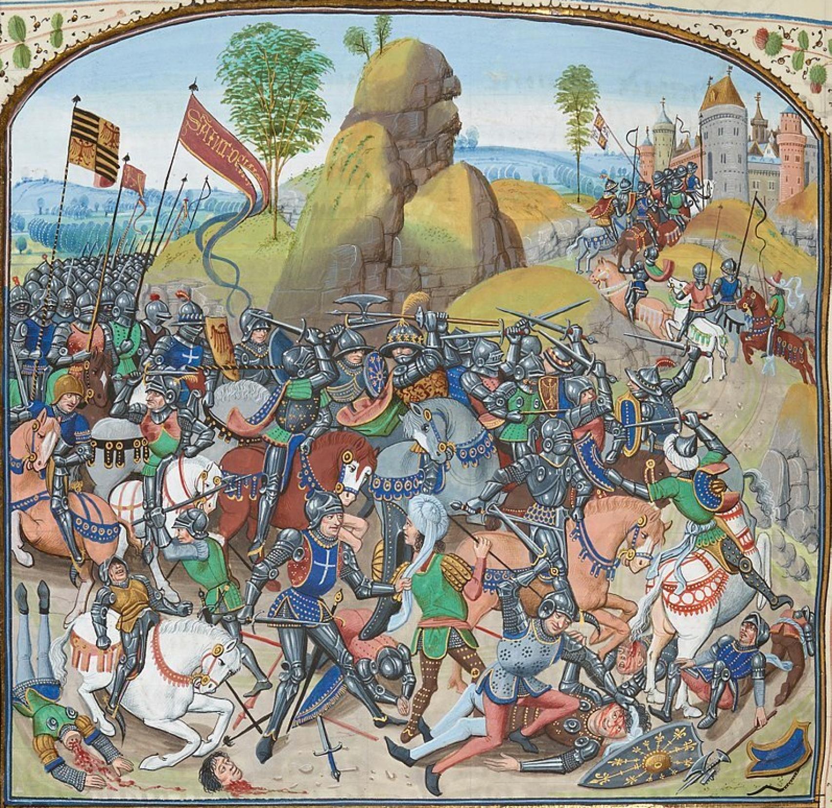 Ilustración del siglo XV de la batalla de Montiel.