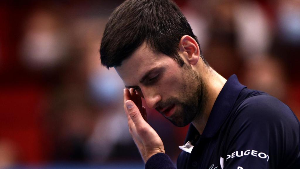 Djokovic lamentándose durante un partido