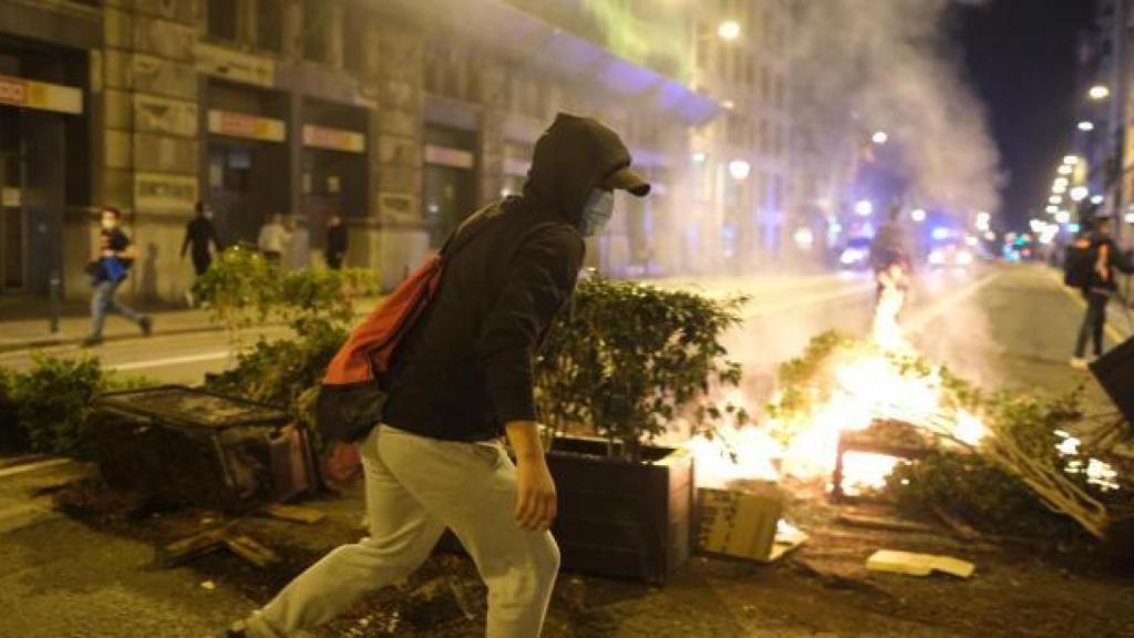 Disturbios en Barcelona.