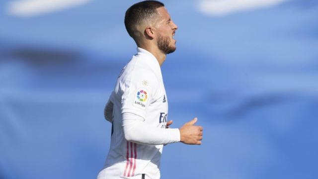 Eden Hazard, tras marcar el gol ante el Huesca