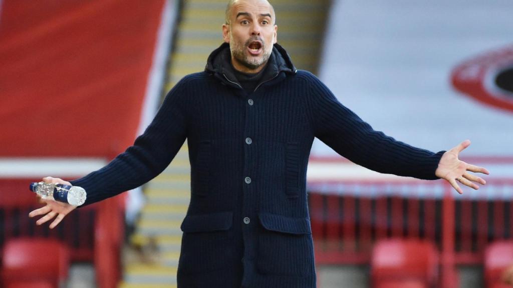 Pep Guardiola, en un partido del Manchester City de la Premier League