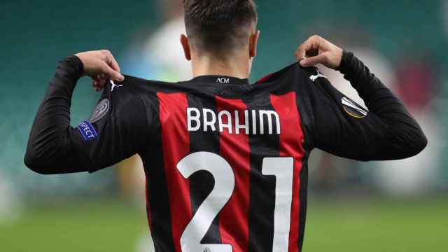 Brahim celebra un gol con el Milan