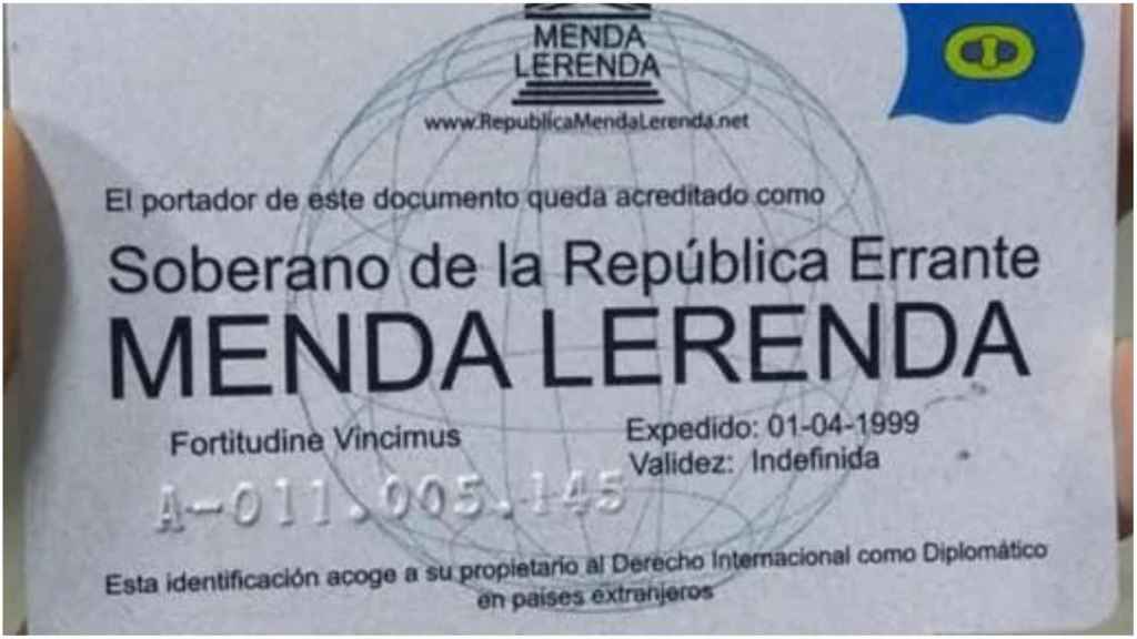 Imagen de archivo de un carnet de la República Errante Menda Lerenda