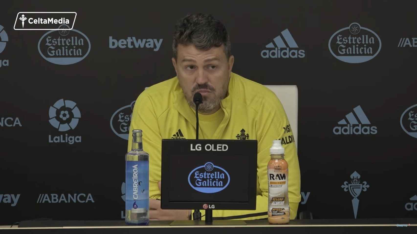 Óscar García durante la rueda de prensa previa a la visita de la Real Sociedad.