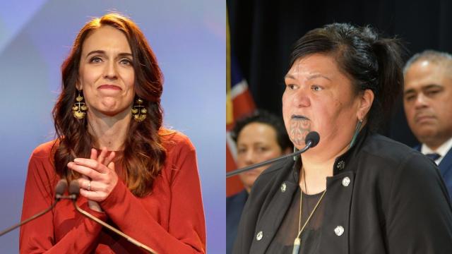 Jacinda Ardern, primera ministra de Nueva Zelanda, y la nueva ministra de Exteriores, Nanaia Mahuta.